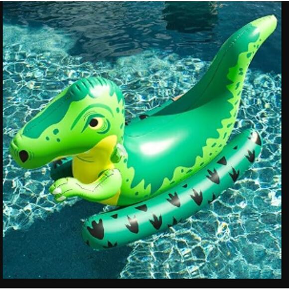 Members Mark Inflatable Ride On Pool Float Dinosaur 4 ft long NEW Toy Floatie - Picture 2 of 3